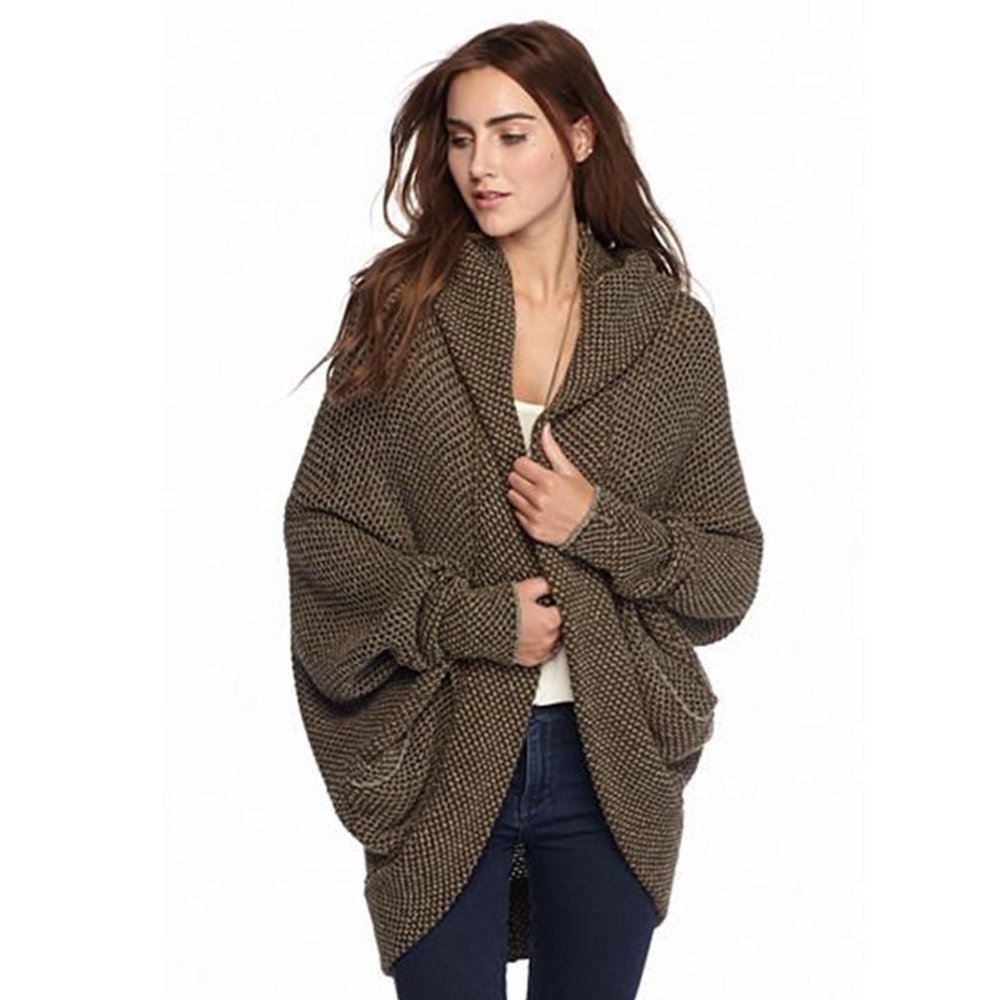 Free People Women's Cacoon Hoodie Cardigan Size S Green